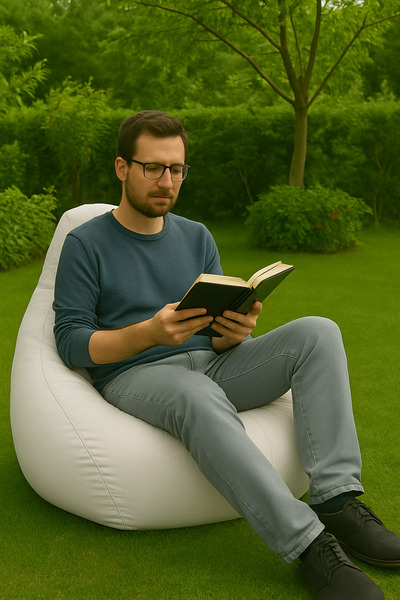 Pufumo Deri Armut Koltuk Beyaz