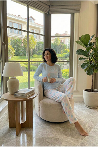 Bravie Luxury Thermal Candy Time Women's Winter Long Sleeve Fleece Pajama Set – 42057