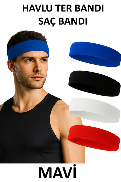 GAZELMANYA Havlu Ter Bandı Kafa Bandı Headband Tenis Saç Bandı Futbol Saç Bandı Basketbol Bandı Sporcu
