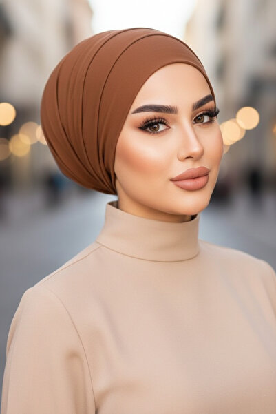 Aişe tesettür Tan Scarf Bonnet