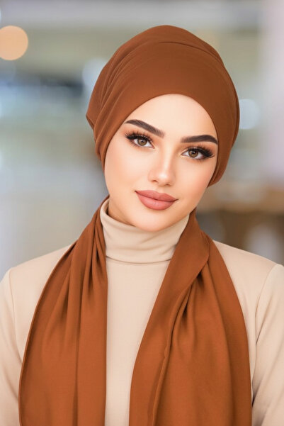 Aişe tesettür Tan Scarf Bonnet