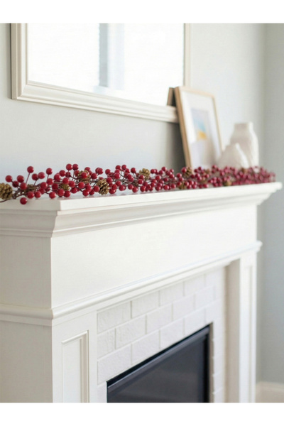 Parti Adresi Yılbaşı Dekor Süsleri Kozalaklı Berry Kokina Garland 120 cm