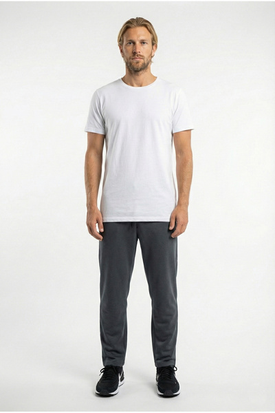 Cottonland Men's Albano Relaxed Fit Regular Waist Autumn Three Thread Unsharable Cotton Sweatpants Bottom Petroleum Gray