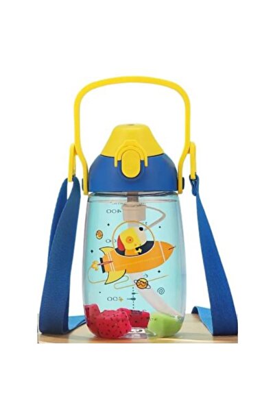 Uzspace Vagonlife Mavi Galactic  Pipetli 500 Ml Boyun Askılı Tritan Su Matarası VGN2201