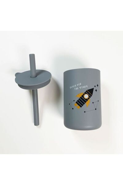 Pitikot Silicone Cup With Straw – Giraffe Pattern, Spill-Proof, Safe For Children