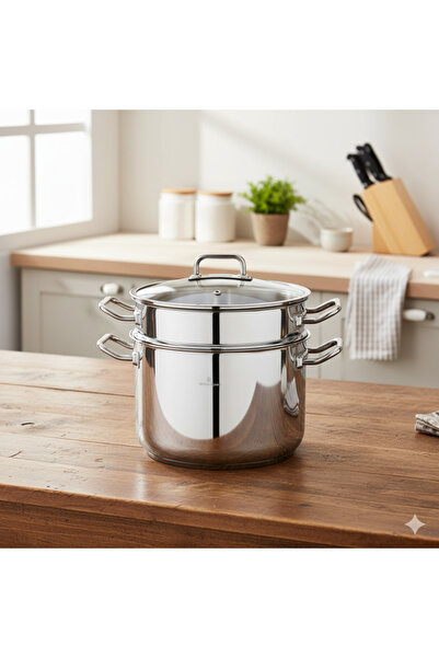 Sofram Atlas Steel Turkish Steamer with Glass Lid, 22cm