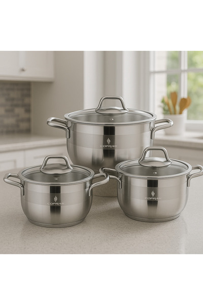 Sofram Turkish soft steel cookware set, 6 pieces