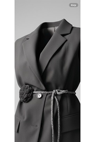 Handmade Gül Motif İp Kemer