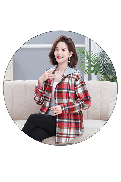 dorbe Cozy Plaid Pattern String Closure Women Hooded Jacket