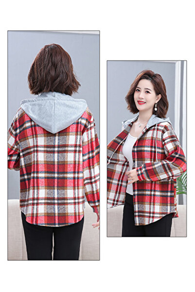dorbe Cozy Plaid Pattern String Closure Women Hooded Jacket
