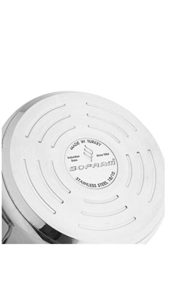 Sofram Turkish Soft Steel Low Cooking Pot with Glass Lid, 5.30 Liter Size, 28 cm