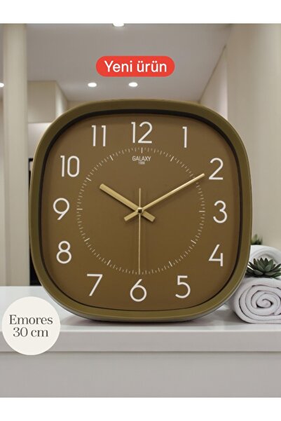 EMORES 30 Cm Gerçek Cam Sessiz Mekanizma Duvar Saati