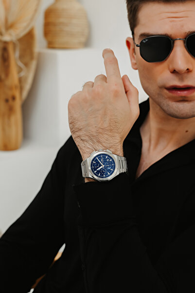 FERRO Gümüş Çelik Kordon Erkek Kol Saati FM43024A-A3 Tüm Fonksiyonlar Aktif 3ATM Su Geçirmez