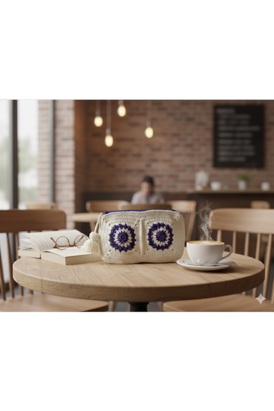 Afilli Фіолетовий білий рельєфний квітковий дизайн застібка-блискавка ручна в'язка картка чохол для телефону гаманець маленька сумка