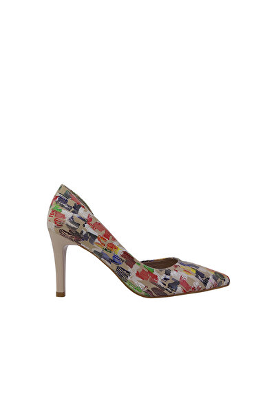 Hobby 27448 Baskılı Deri Stiletto Kadın Ayakkabı