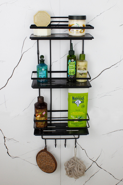 HIMYHOME Raft din cristal inoxidabil cu trei niveluri, organizator pentru bai...