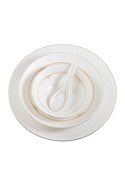 Dania ✨ 70-piece luxury porcelain dinnerware set – serves 6 people with an elegant gilded design! ✨