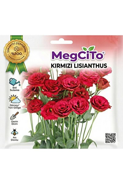 megcito Lisianthus ( Lale Gül ) Gelin Buketi Serisi - KIRMIZI ( 5 Tohum )
