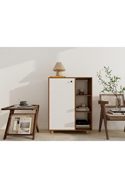 Masif Market Çok Amaçlı Kitaplık Amalfi-Beyaz