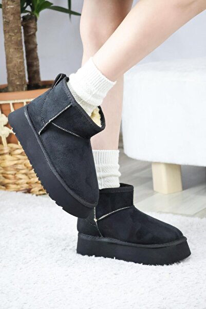 asmi shoes Ženske Pavro Antilop Postavljeno krznom čizme sa debelim đonom (4,...