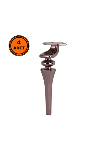 EYM 4 Adet Sintra Lüx Metal Ayak 21 cm Mobilya Koltuk Ayağı Bronz