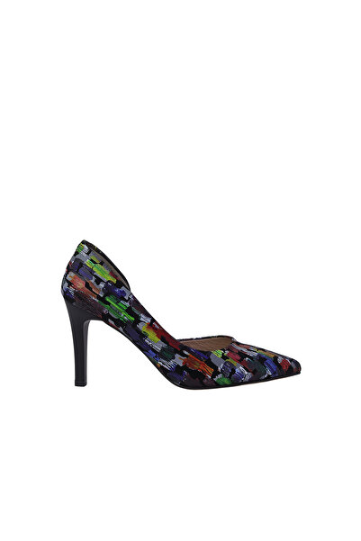 Hobby 27448 Baskılı Deri Stiletto Kadın Ayakkabı