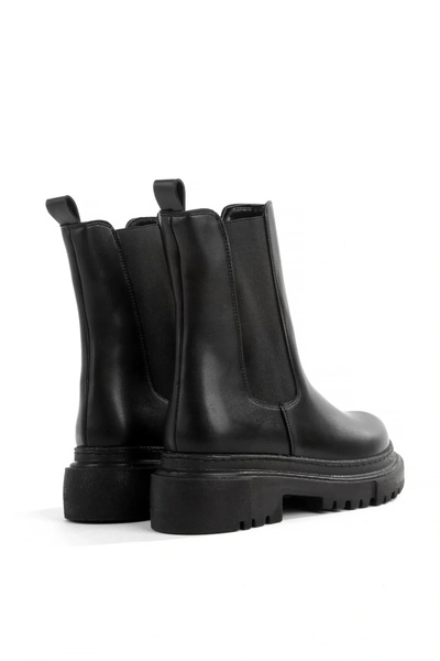 Lio Shoes Γυναικείες μπότες Μαύρες ελαστικές θερμοκρασίας χωρίς φερμουάρ