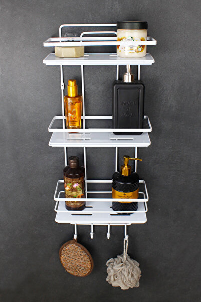 HIMYHOME Paslanmaz Lif Askılıklı Kristal Raflı Üçlü Banyo Ve Kozmetik Düzenle...