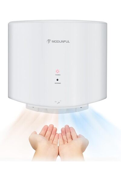 modunful Automatic hand dryer, with infrared sensor, electric, wall-mounted, 1200W, hot/cold air