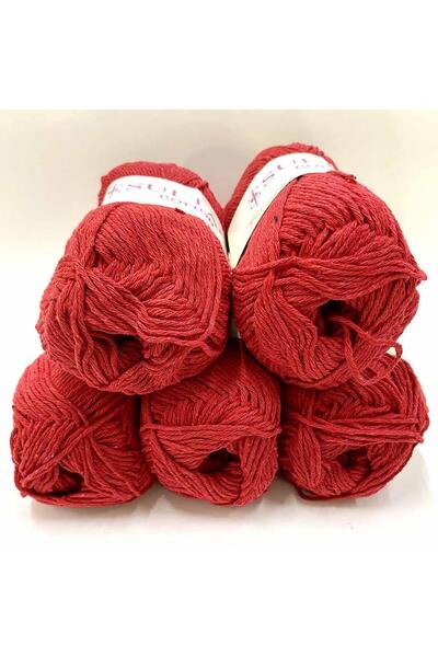 orhanucuzluk (5 Τεμάχια) Νο:25 Κόκκινο Σουλτάνο Βαμβακερό Κλωστή Αμιγκουρόμι