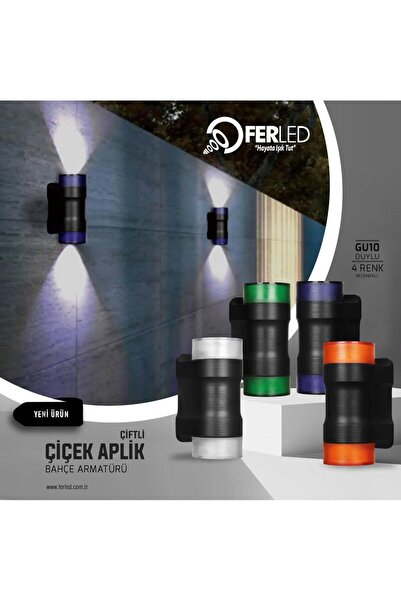 Ferled Varuna Dış Mekan aydınlatma Çiçek Aplik Çiftli (G10 Duylu) FB264 Beyaz