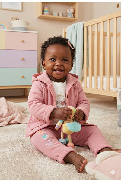 Mini Baray طقم رياضي مطرز على شكل قلب للبنات الصغيرات مكون من 3 قطع (9-12-18 ...