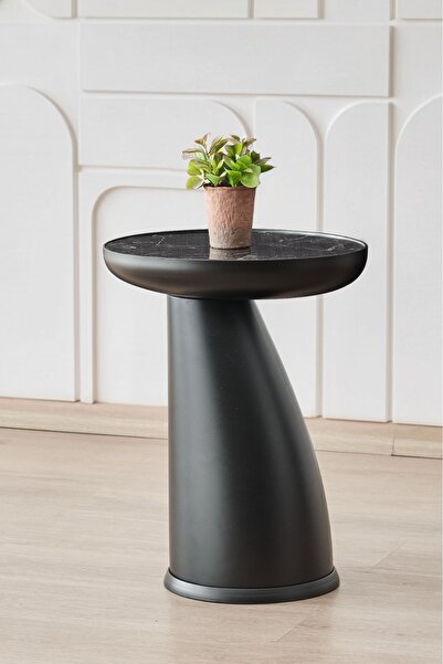 ALTINAKS MOBİLYA Elips Sehpa,Tekli Sehpa,Yan Sehpa,Zigon Sehpa - Siyah & Siya...