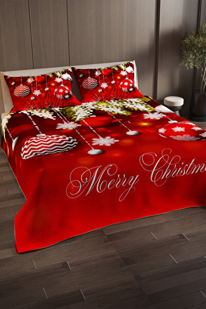 MonoHome New Year's 100% Cotton Double Pique Set Bedspread Special Woven Dark Deer Christmas