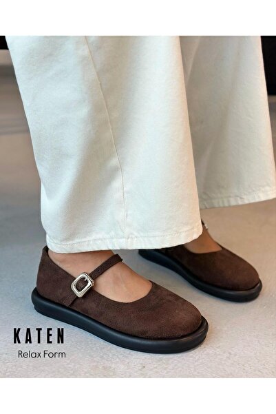 Zuum Γυναικεία παπούτσια Katen Daily Mary Jane - Καφέ σουέντ