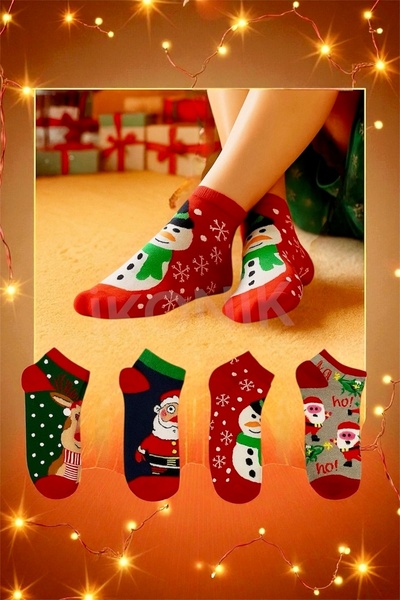 İkonik Socks 1 чифт коледни чорапи с дизайн на Дядо Коледа