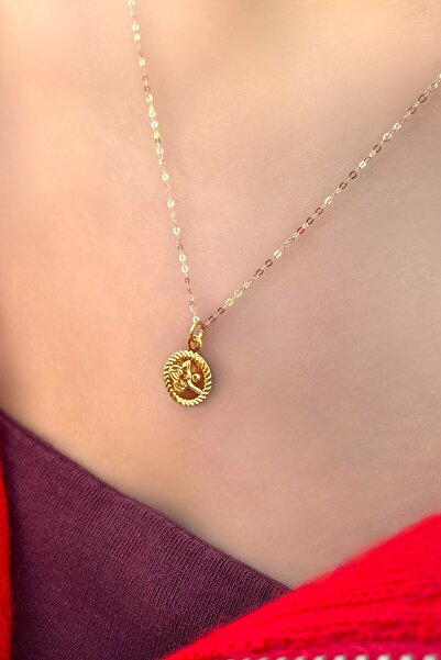 Altınaşkı Halka Zincirli Mini Tuğra Altın Kolye