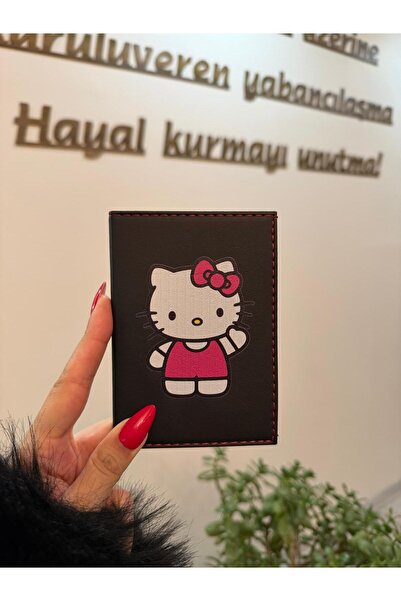 EFE DERİ Hello Kitty Deri Dikişli Ruhsat Kılıfı Kabı Oto Araç Motor Ruhsatlık...