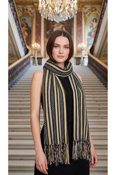 Gönülden Tasarım 160X55 см Шарф Unisez з блискітками та смугастим візерунком