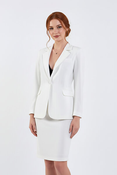 Volanlı Ceket Etek Takım