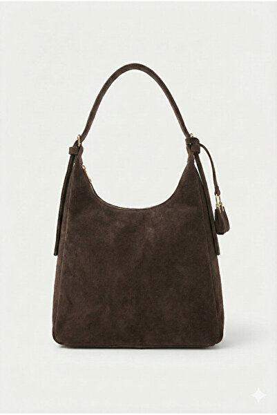 Rivina حقيبة يد وكتف نسائية من ميرا سويت بتفاصيل جذابة، لون بني من جلد الغزال