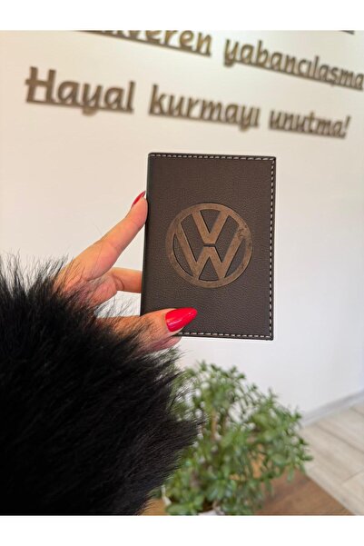 EFE DERİ Volkswagen Deri Dikişli Araç Ruhsat Kılıfı Kabı Oto Ruhsatlık Araba Ruhsat Koruyucu