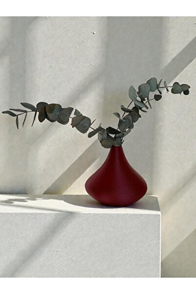 Moonart Design Nari Bordo Renk Modern Dekoratif Vazo – Organik Formlu, Minimalist ve Zarif Tasarım