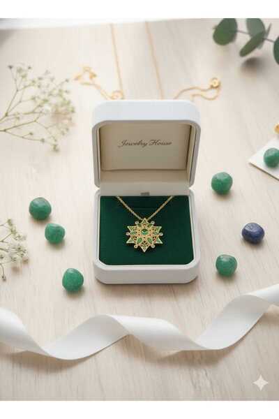 Papatya Silver 925 Ayar Gümüş Gold Kaplama Ruby Yıldız Kartanesi Kolye