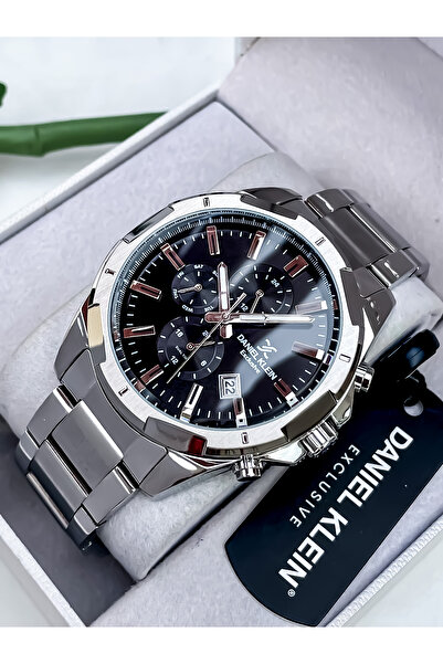 Daniel Klein Çelik Kordon Gümüş Renk Erkek Kol Saati Su Geçirmez 2 Yıl Garant...