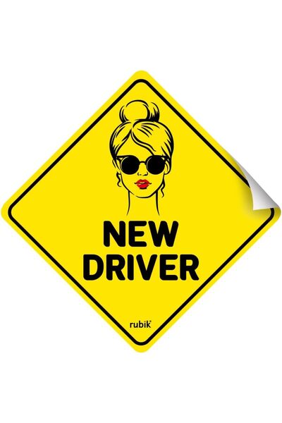 RUBIK ملصق سيارة جديد للسائق، عاكس، ذاتي اللصق، قابل للإزالة (12 × 12 سم)