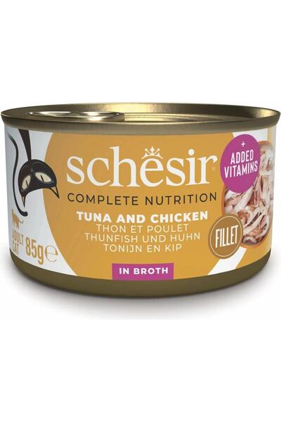 Schesir C175 Ton Balıklı veTavuklu Pirinçli Kedi Konservesi 85 Gr