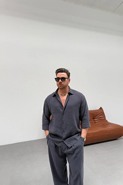 OneDay Men's Wide-Cut Suit Set – Shirt & Pants | Modern Design | Comfortable Fabric