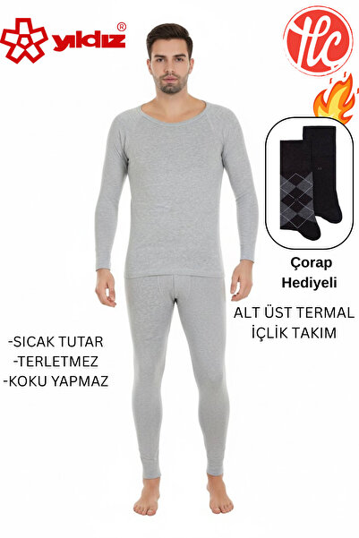 Yıldız Çamaşır Set de lenjerie termică pentru bărbați, caldă, anti-transpiraț...