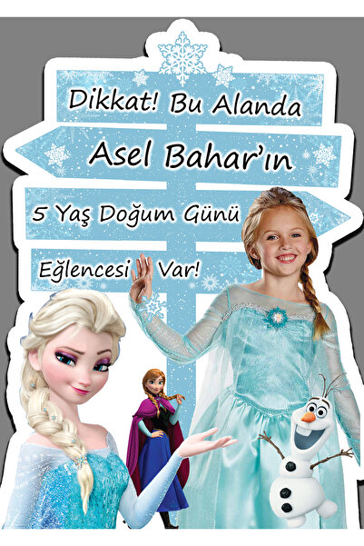 Sunligo Frozen Elsa Karlar Ülkesi Yön Panosu Masa Üstü Ayaklı Pankart 40 Cm U...